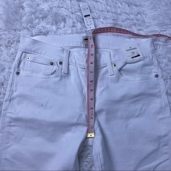 New with Defects J Crew 8” Toothpick Jeans White - Picture 6 of 10